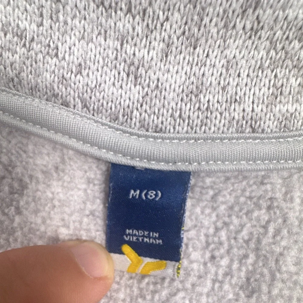 Old Navy Girls Gray Fleece 1/4 Zip Mock Neck Long Sleeve Sweatshirt M (8)